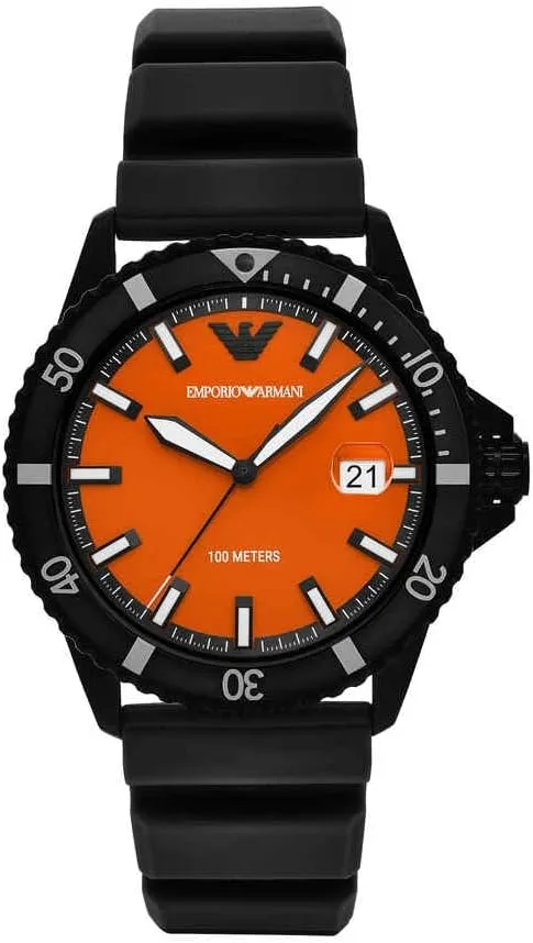 Emporio Armani ▫️ Relógio analógico de quartzo para homem com bracelete em silicone AR11638