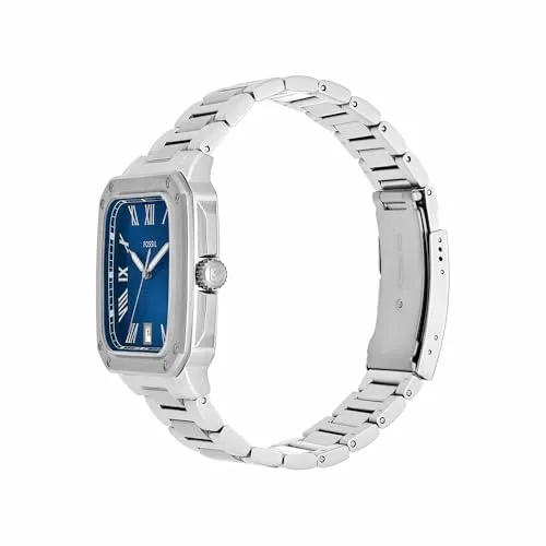 Fossil ▫️ Relógio Crosby para homem, movimento de quartzo de três ponteiros com data e bracelete em aço inoxidável 3