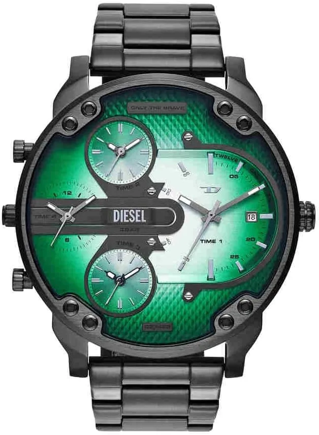 Relógio Diesel Mr. Daddy para homem, movimento de quartzo multifunções de três mãos com bracelete em aço inoxidável