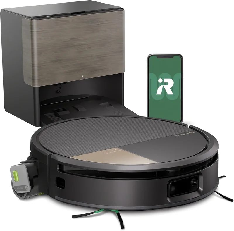 iRobot ▫️ Roomba MAX 705 Combo com Base AutoWash multifunções e água quente, rolo de esfregamento PowerSpin extensível, capa protetora, escovas duplas, esfregamento e secagem com calor, LiDAR 3D com IA_N
