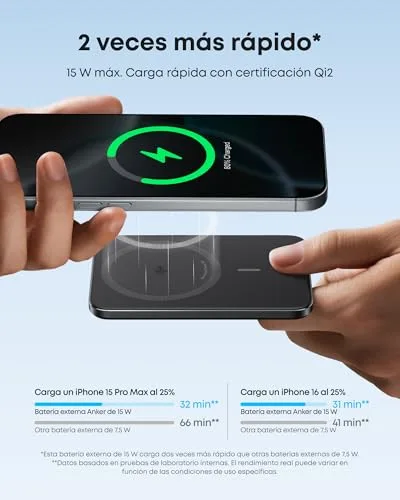 Anker ▫️ Nano Power Bank MagSafe Qi2 15 W ultrafina de 5000 mAh 4