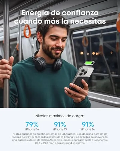 Anker ▫️ Nano Power Bank MagSafe Qi2 15 W ultrafina de 5000 mAh 6