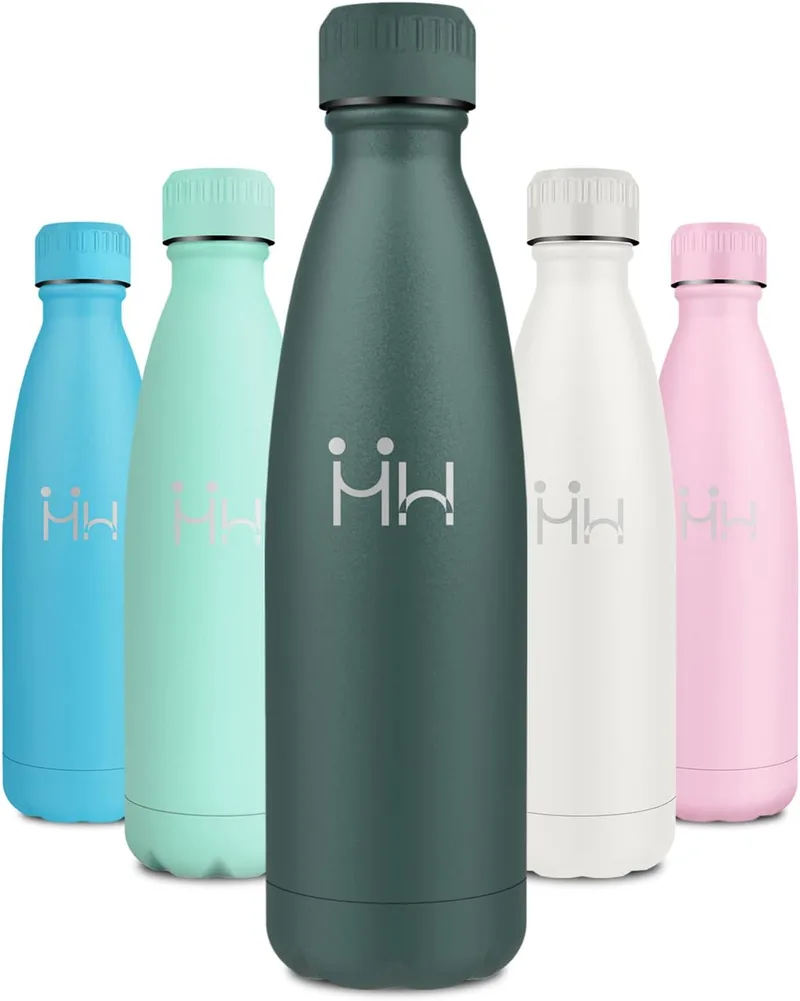 KollyKolla ▫️ Garrafa térmica de 500 ml, reutilizável, garrafa de aço inoxidável com parede dupla, garrafa de água sem BPA, à prova de fugas, garrafa térmica para a escola, o escritório, o desporto, caminhadas, viagens e atividades ao ar livre