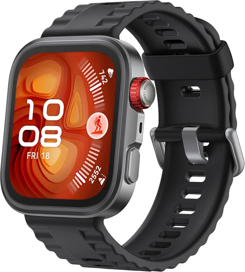 HUAWEI ▫️ Relógio inteligente Watch FIT 4 Pro, caixa em cristal de safira e titânio, preto