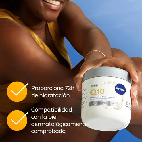 NIVEA ▫️ Q10 Creme Reafirmante + Rejuvenescedor para Zonas Específicas (400 ml), creme corporal com ácido hialurónico e manteiga de karité, hidratação de 72 horas para braços, glúteos, abdómen e joelhos 5