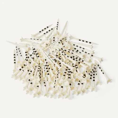 Amazon Basics ▫️ Tees de golfe com sistema de marcação de altura - Tees de plástico reciclado com cabeça de 4 pontas - Acessórios de golfe - Branco - Embalagem de 100 unidades 4