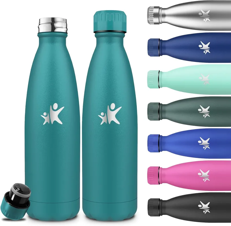 Grsta ▫️ Garrafa de água em aço inoxidável, garrafa térmica de 750 ml, à prova de fugas, garrafa para ginásio, isolamento duplo, garrafa infantil, fácil de limpar, para acampamento, caminhadas, ioga, escritório