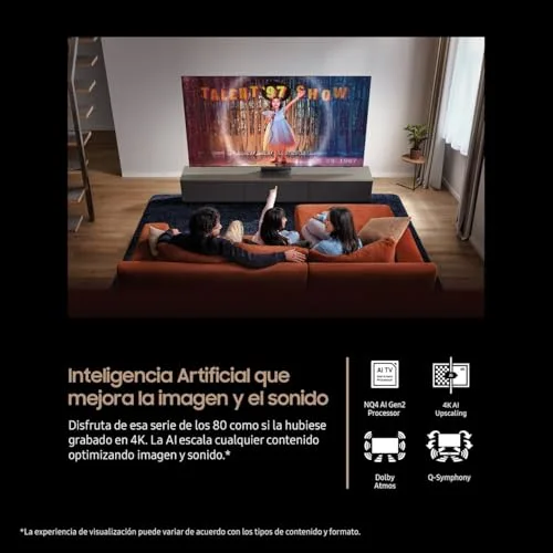 Samsung ▫️ Televisor de 85 polegadas Neo QLED QN80F 4K Mini LED Smart TV com Vision AI, Quantum Matrix Technology Core, Motion Xcelerator a 144 Hz e Gaming Hub 2