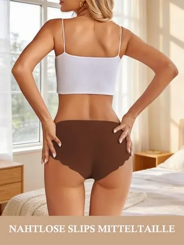 Dawnrole ▫️ Roupa interior feminina, cuecas sem costuras para mulher, cuecas suaves e confortáveis com cintura para uso diário, embalagem de 6 unidades 3