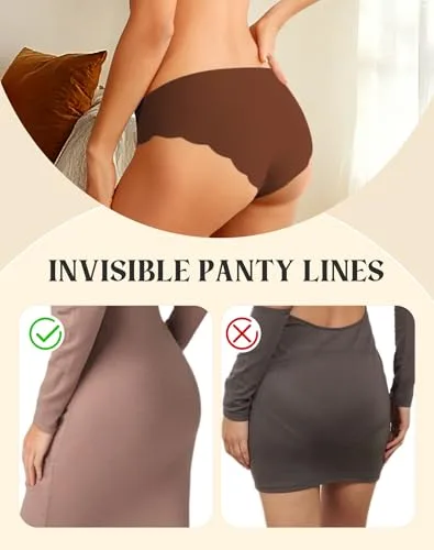 Dawnrole ▫️ Roupa interior feminina, cuecas sem costuras para mulher, cuecas suaves e confortáveis com cintura para uso diário, embalagem de 6 unidades 4