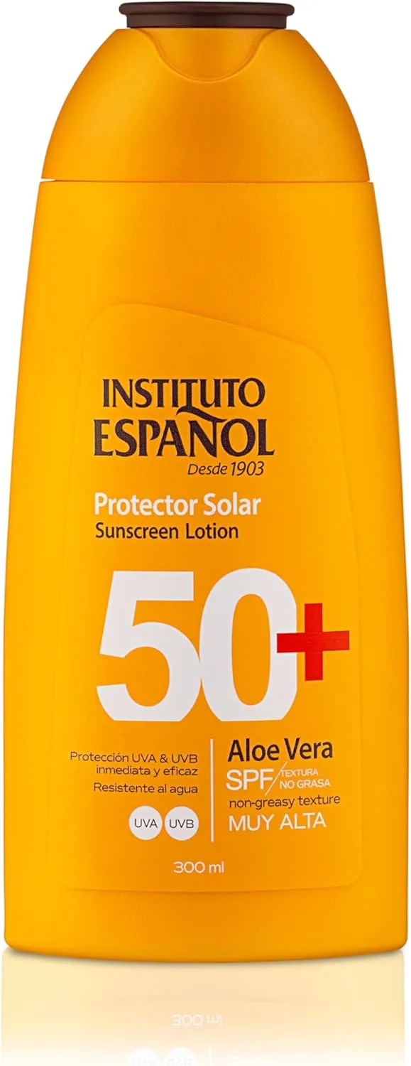Instituto Español ▫️ Protetor Solar com Aloe Vera FPS 50+ Loção 300 ml