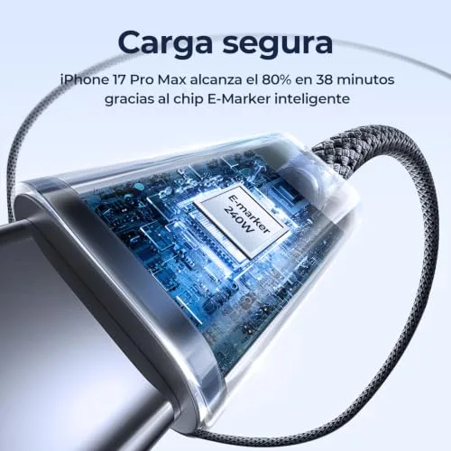 LISEN ▫️ 240 W Cabo USB-C de carregamento rápido, 2 m, cabo USB-C para Tipo C PD3.2 SPR AVS 4
