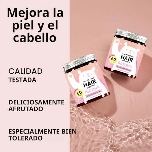 Bears with Benefits ▫️ Ah-mazing Hair Vitamin Biotina para cabelos fortes 45 ursinhos de goma sem açúcar - 987492752 6