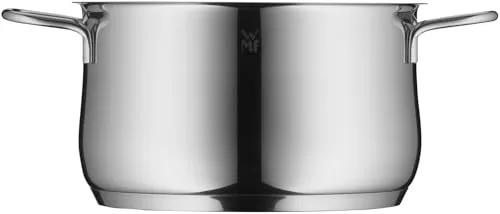 WMF ▫️ Diadem Plus - Conjunto de cozinha de 7 peças, aço inoxidável compatível com indução, 1 panela rasa de 20 cm, 2 panelas altas de 16 cm e 24 cm, 1 caçarola de 16 cm com 3 tampas de vidro 7