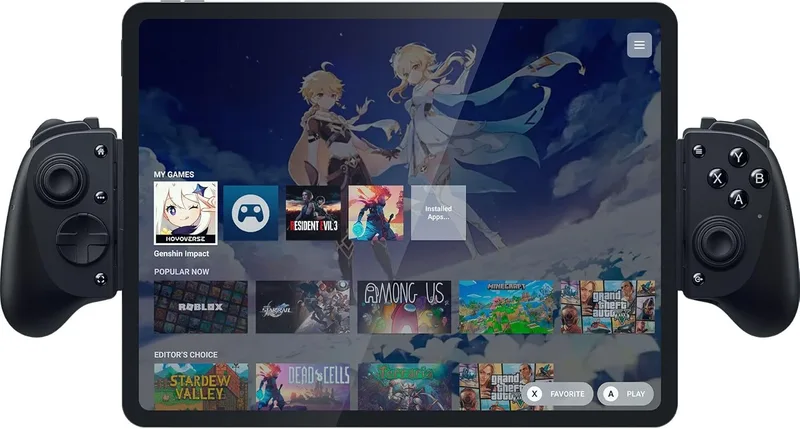 Razer ▫️ Kishi V3 Pro XL - Controlador de jogos USB C para tablets de tamanho normal - iPads e tablets Android até 13" - Plug-and-Play - sticks analógicos (12 botões - háptica Sensa HD) Preto