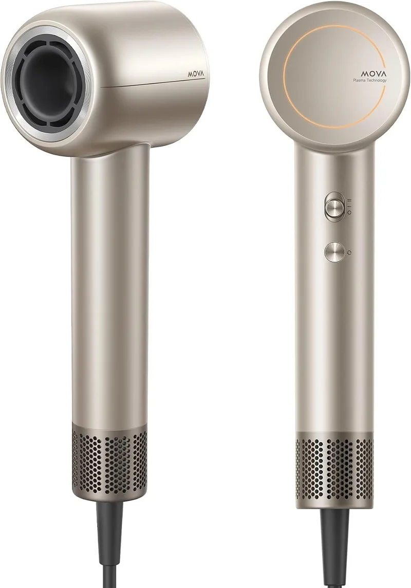 MOVA ▫️ Secador de cabelo Shine 10, secagem rápida com tecnologia de bloqueio de humidade, motor sem escovas de 110 000 RPM, tratamento com plasma, Thermo-Control NTC 1 000x/s, perfeito para salões de beleza e viagens