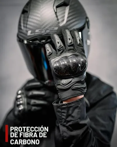 IRON JIA'S ▫️ Luvas de Moto de Verão para Homem da IRON JIA com Casca Rígida em Fibra de Carbono, Respiráveis e com Tela Tátil Suave para Motociclismo, Alpinismo e Caminhadas - Preto - Tamanho L 5