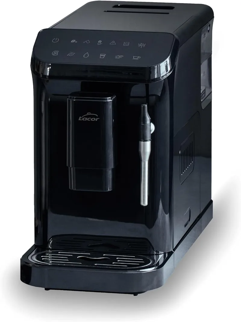 LACOR ▫️ 69435 - Cafeteira automática Sabore, café moído na hora, sistema AutoClean, 15 níveis de moagem, vaporizador incluído
