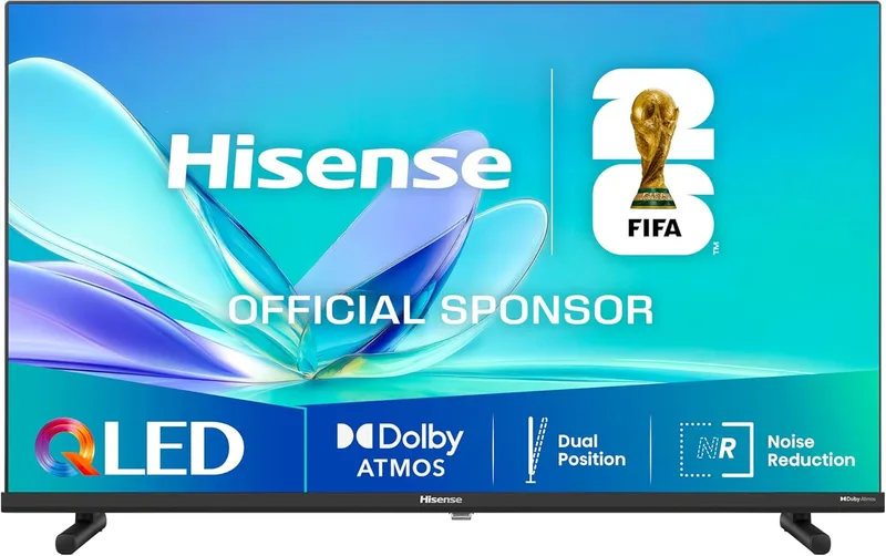 Hisense 32A5Q - QLED Smart TV 32 polegadas, Dolby Atmos, Modo de Jogo, Entrada USB Tipo C, Suporte de Posição Dupla, Controlo por Voz Alexa, Função de Partilha de TV, Classificador Automático de Canais DVB-T