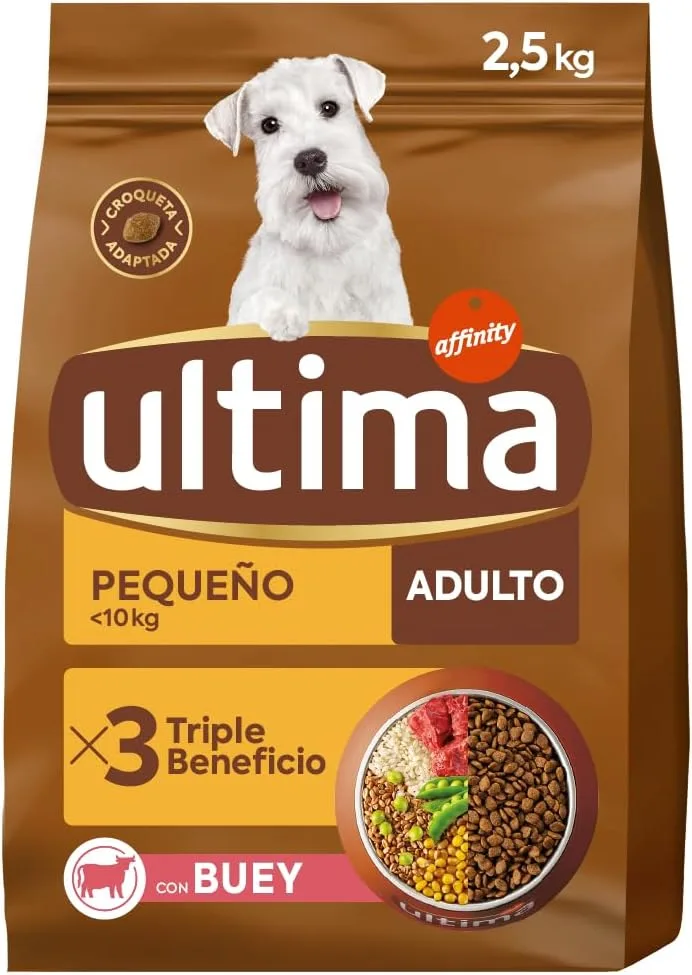 ultima ▫️ Ração para Cães Adultos de Pequena Raça com Carne de Boi - 2,5 kg