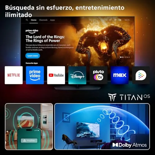 PHILIPS ▫️ 65PUS7200 Smart TV 4K LED - Ecrã de 65 polegadas com a plataforma Titan OS, Pixel Precise Ultra HD e som Dolby Atmos - Compatível com a Alexa e com o Assistente de Voz do Google 5
