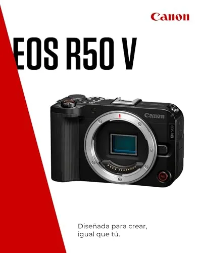 Canon ▫️ EOS R50 V - (Corpo da câmara) para vlogging, compatível com objetivas RF | Criadores de conteúdo, vlogs e viagens | Ligação por Bluetooth 2