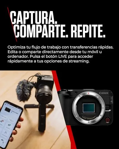 Canon ▫️ EOS R50 V - (Corpo da câmara) para vlogging, compatível com objetivas RF | Criadores de conteúdo, vlogs e viagens | Ligação por Bluetooth 7