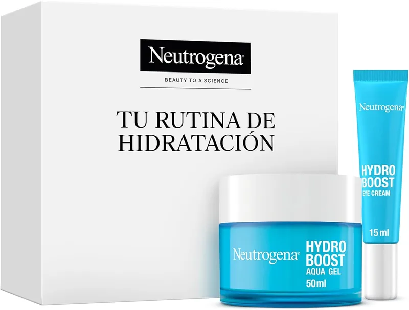 Neutrogena ▫️ Rutina Hydro Boost, pack com Gel Hidratante Facial (50 ml) e Contorno de Olhos Antifatiga (15 ml), conjunto com Ácido Hialurónico para 72 horas de hidratação