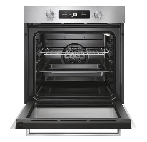CANDY ▫️ Bake 600 CA6 N1T1HTX Forno Multifunções, 71 L, Conectividade Wi-Fi, 1 tabuleiro e 1 grelha, Limpeza hidrolítica, 9 funções, Ecrã Basic UX, Porta de vidro duplo, Preto e aço inoxidável 2