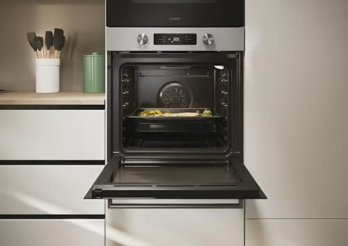 CANDY ▫️ Bake 600 CA6 N1T1HTX Forno Multifunções, 71 L, Conectividade Wi-Fi, 1 tabuleiro e 1 grelha, Limpeza hidrolítica, 9 funções, Ecrã Basic UX, Porta de vidro duplo, Preto e aço inoxidável 4