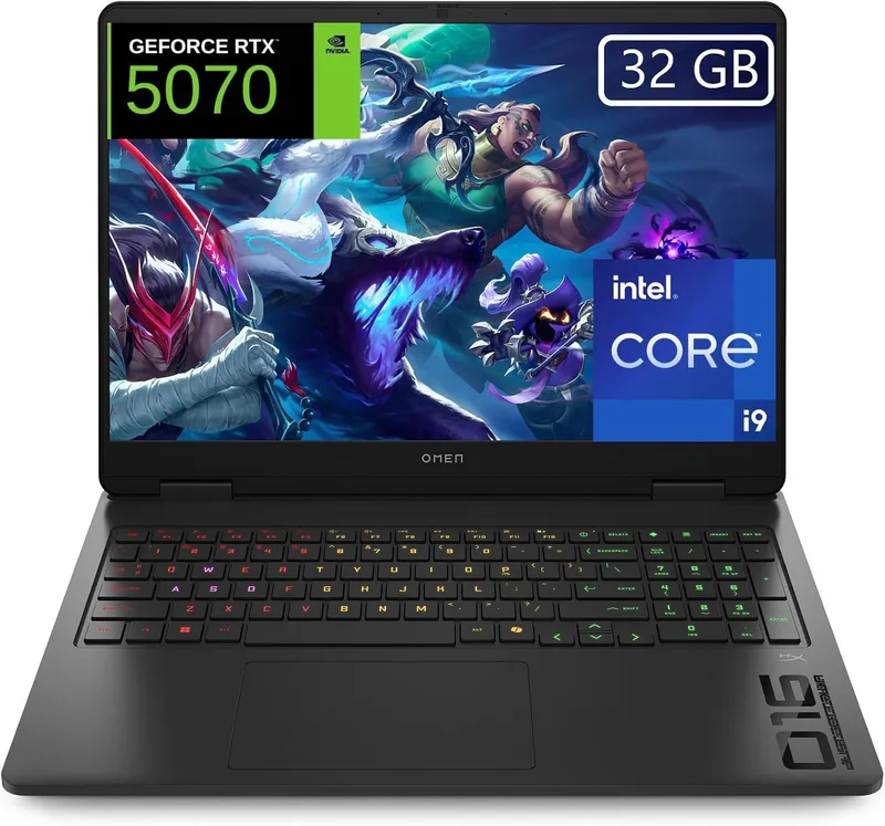 HP ▫️ OMEN 16-am0035ns - Portátil para jogos de 16" com resolução 2K (Intel Core i9-14900HX, 32 GB de RAM, SSD de 1 TB, NVIDIA GeForce RTX 5070, FreeDos) Preto - Teclado QWERTY espanhol