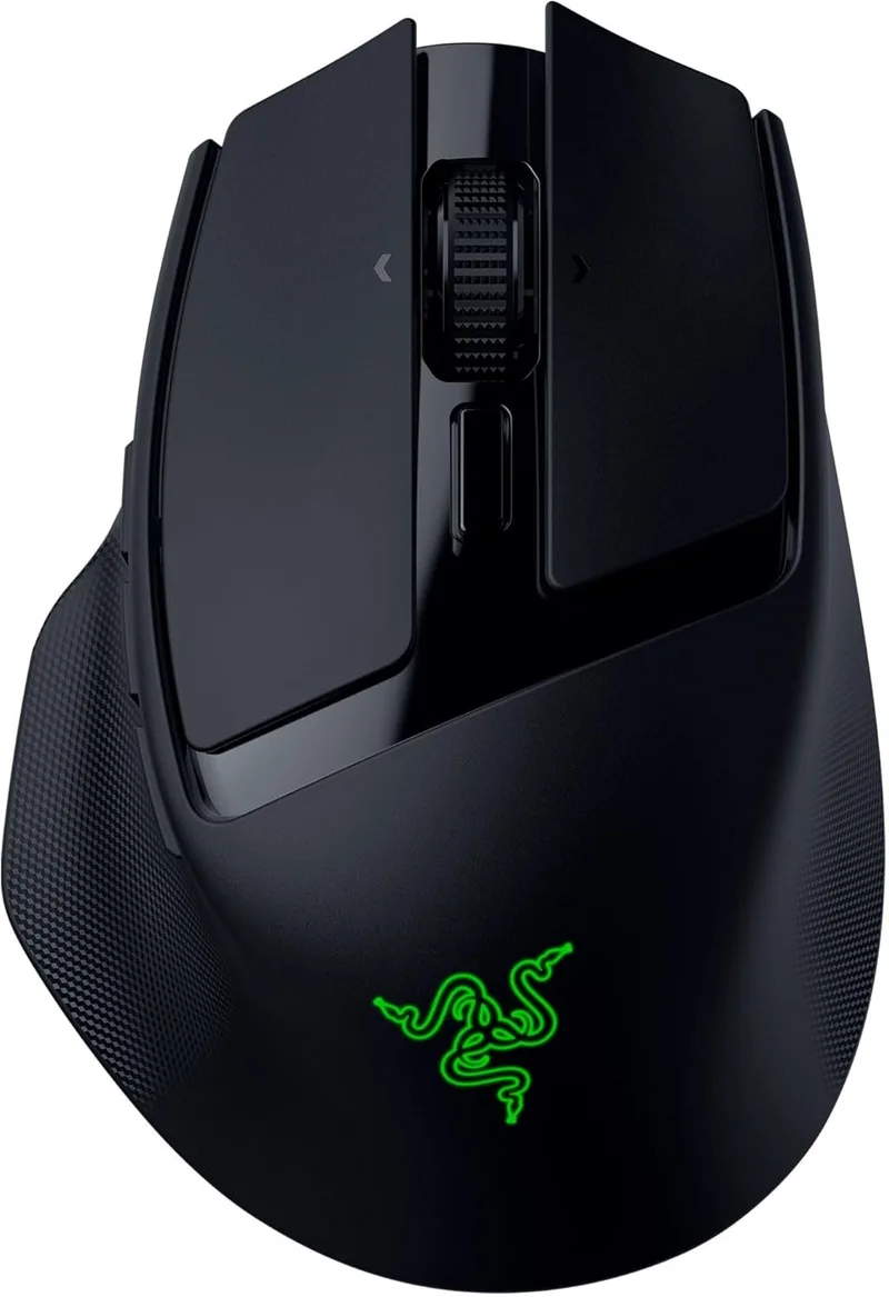 Razer ▫️ Basilisk Mobile - Rato para jogos sem fios ergonómico e portátil - AI Prompt Master - Sensor Focus X de 18K (conetividade de modo triplo, até 105 horas, interruptores de rato Gen-3) Preto