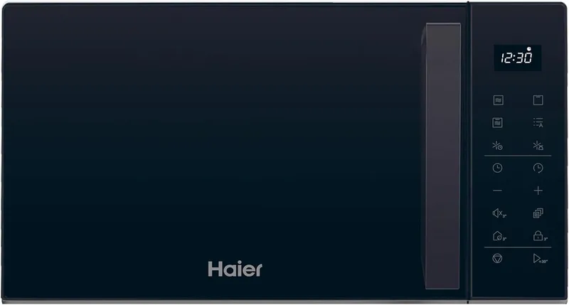 Haier ▫️ Series 2 HAMGI23S2STB Micro-ondas com grelhador, 23L, potência 900W, potência do grelhador 1000W, 6 níveis de potência, 6 funções, interface tátil, 8 menus automáticos, preto