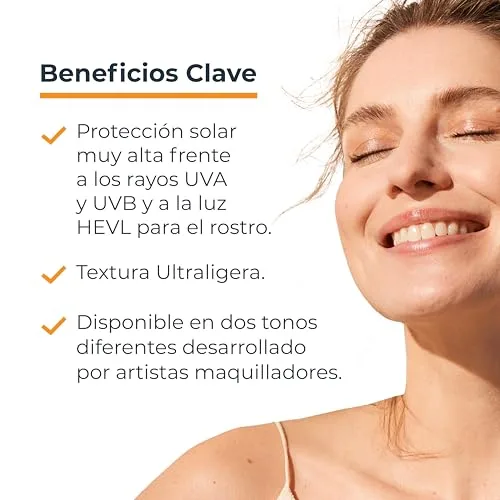 Eucerin ▫️ Sun Face Hydro Protect Fluido Ultra-Leve FPS 50+ com tom claro (50 ml), creme solar facial com filtros UVA/UVB, proteção solar 50+ em fórmula fluida extraleve, creme solar com cor 3
