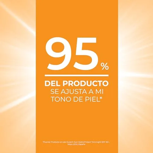 Eucerin ▫️ Sun Face Hydro Protect Fluido Ultra-Leve FPS 50+ com tom claro (50 ml), creme solar facial com filtros UVA/UVB, proteção solar 50+ em fórmula fluida extraleve, creme solar com cor 6