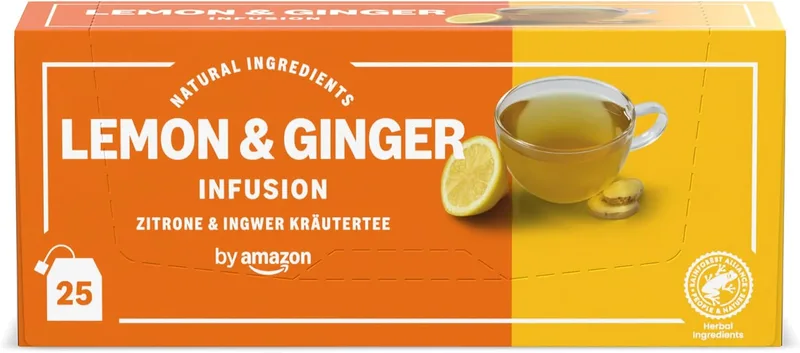 by Amazon ▫️ Da Amazon: Infusão de Limão e Gengibre, 25 saquinhos