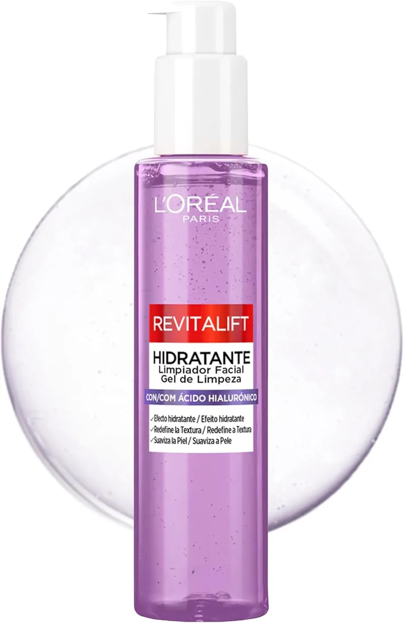 L'Oreal Paris ▫️ L'Oréal Paris Revitalift Filler Leite de Limpeza Facial Hidratante com Ácido Hialurónico e Ácido Salicílico. Suaviza e hidrata a pele. Redefine a textura. Adequado para utilização de manhã e à noite, 150 ml.