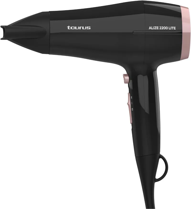 Taurus ▫️ Secador Alize 2200 Lite | 2200 W | 2 configurações de velocidade e temperatura | Jato de ar frio | Compacto | Ultraleve | Portátil | Inclui concentrador | Preto