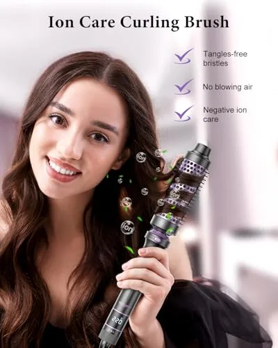 BESTOPE PRO ▫️ Ferro de ondular 5 em 1 - Com alisador, escova térmica, modelador de ondas (9 mm-25 mm), temperatura ajustável - Para viagens e presentes - Kit de modelador de cabelo 7