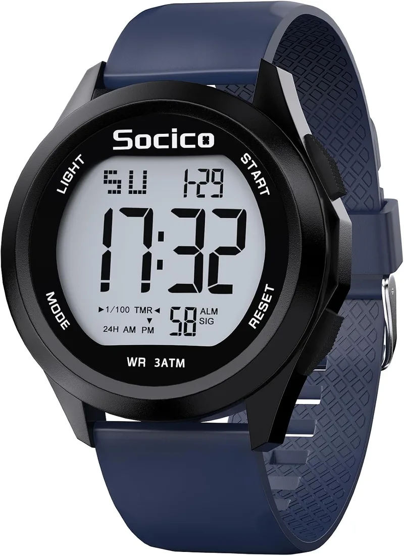 SOCICO ▫️ Relógio Digital para Homem, Resistente à Água até 30M, Desportivo, Cronómetro, Iluminação