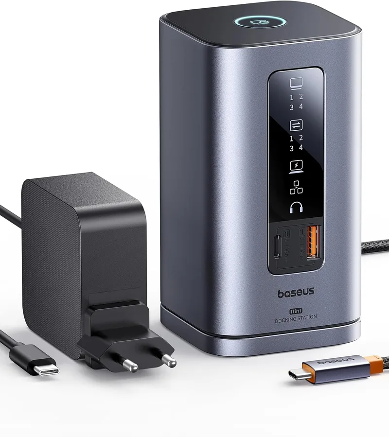 Baseus ▫️ Estação de acoplamento Spacemate 11 em 1 com adaptador para 3 monitores