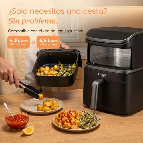 Cosori ▫️ Fritadeira de ar quente Turbo Tower de 10,8 L, com cesto duplo vertical 3