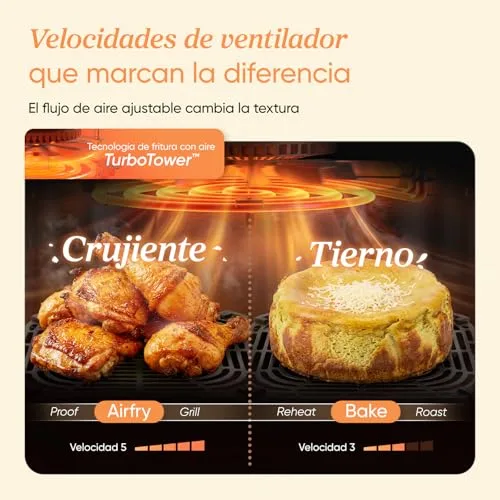 Cosori ▫️ Fritadeira de ar quente Turbo Tower de 10,8 L, com cesto duplo vertical 5