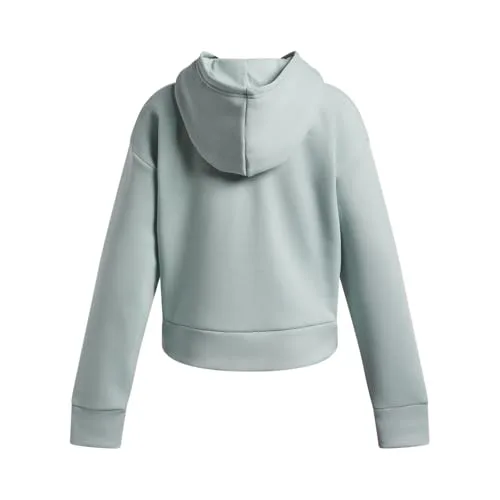 Under Armour ▫️ UA Rival - Camisola com capuz e forro polar, cor azul esmaltado/branco - YSM, azul esmaltado/branco, 68 3
