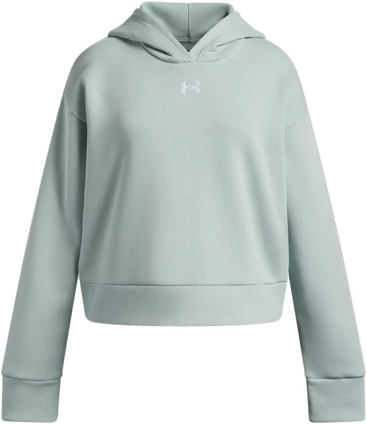 Under Armour ▫️ UA Rival - Camisola com capuz e forro polar, cor azul esmaltado/branco - YSM, azul esmaltado/branco, 68