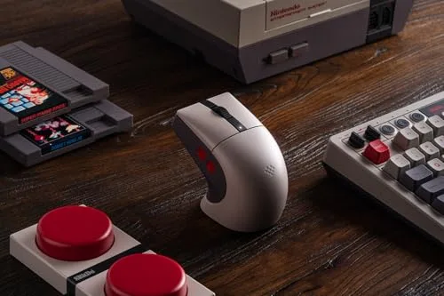 8Bitdo ▫️ Rato Retro R8 com base de carregamento, sensor ótico Paw 3395 de 26 000 dpi, rato sem fios com taxa de atualização de 4K, botões programáveis e microinterruptores Kailh Sword GM X - Edição N 6