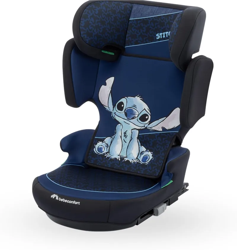 Bebeconfort ▫️ Disney RoadFix i-Size, Encosto de cabeça elevatório para cadeira auto, 3,5-12 anos (100-150 cm), Cadeira auto Stitch, Dobrável, Leve (4,4 kg), Encosto de cabeça com 14 posições, Stitch autêntico