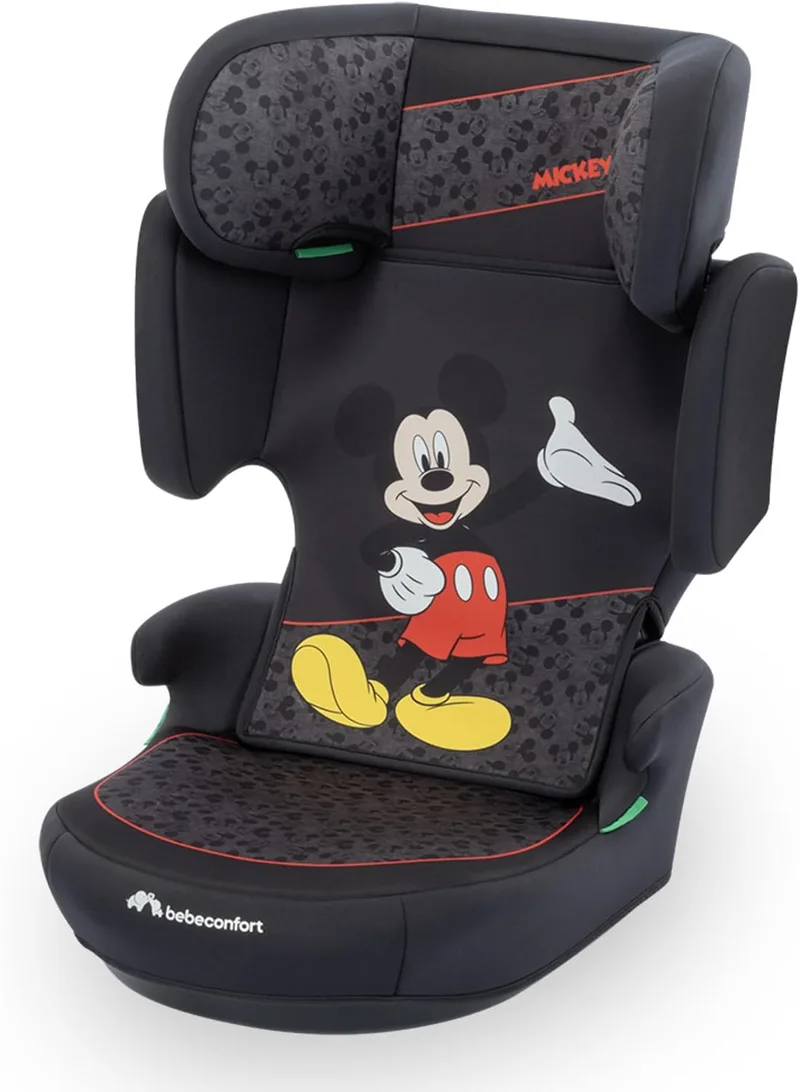 Bebeconfort ▫️ Disney RoadSafe i-Size, Assento elevatório para automóvel com encosto, 3,5-12 anos (100-150 cm), Cadeira auto do Mickey Mouse, Instalação com cinto de segurança, 14 posições do apoio para a cabeça, Mickey autêntico