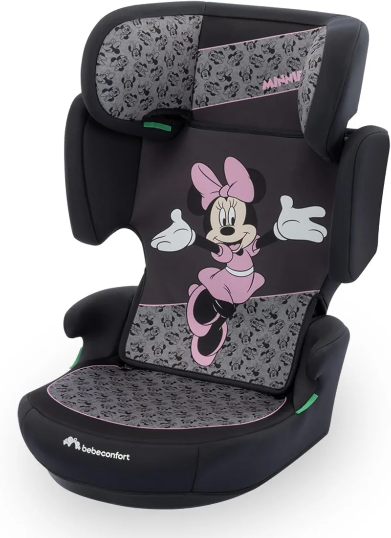Bebeconfort ▫️ Disney RoadSafe i-Size, Cadeira Elevatória para Automóvel com Encosto, 3,5-12 anos (100-150 cm), Cadeira de Automóvel Minnie Mouse, Instalação com Cinto de Segurança, 14 Posições do Apoio de Cabeça, Minnie Autêntica