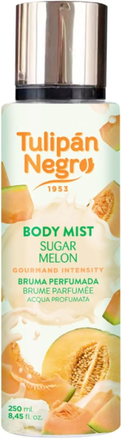 TULIPAN NEGRO ▫️ Tulipán Negro - Body Mist Sugar Melon, Bruma Corporal com Fragrância Doce a Melão, Aroma Fresco e Refrescante para Uso Diário, 250 ml